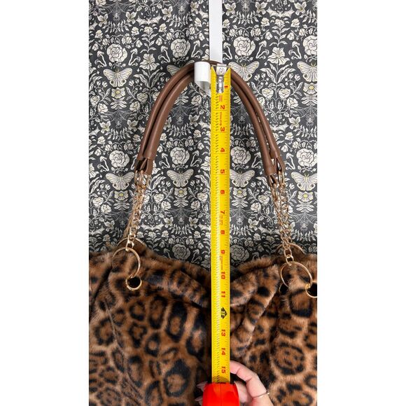 Expressions NYC Leopard Faux Fur Tote Luxury Vegan Handbag NWT - Picture 9 of 10